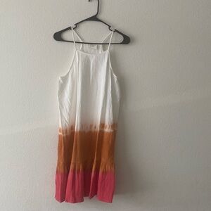 Fantastic Fawn White and Orange Ombre Dress